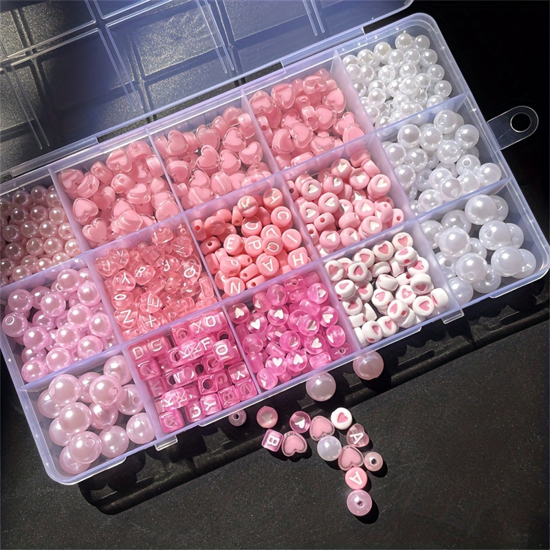 Jewelry Making Tutorials - 10-teiliges rosa Alphabet-Set, Acrylperlen, handgemachtes Schmuckbastelset,