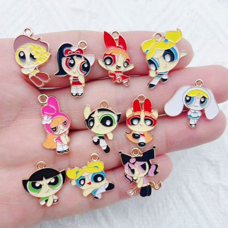 Jewelry Making Accessories - 10 Stück Legierung Öl-Tropfen-Cartoon-Mädchen-Anhänger, DIY Schmuckherstellung