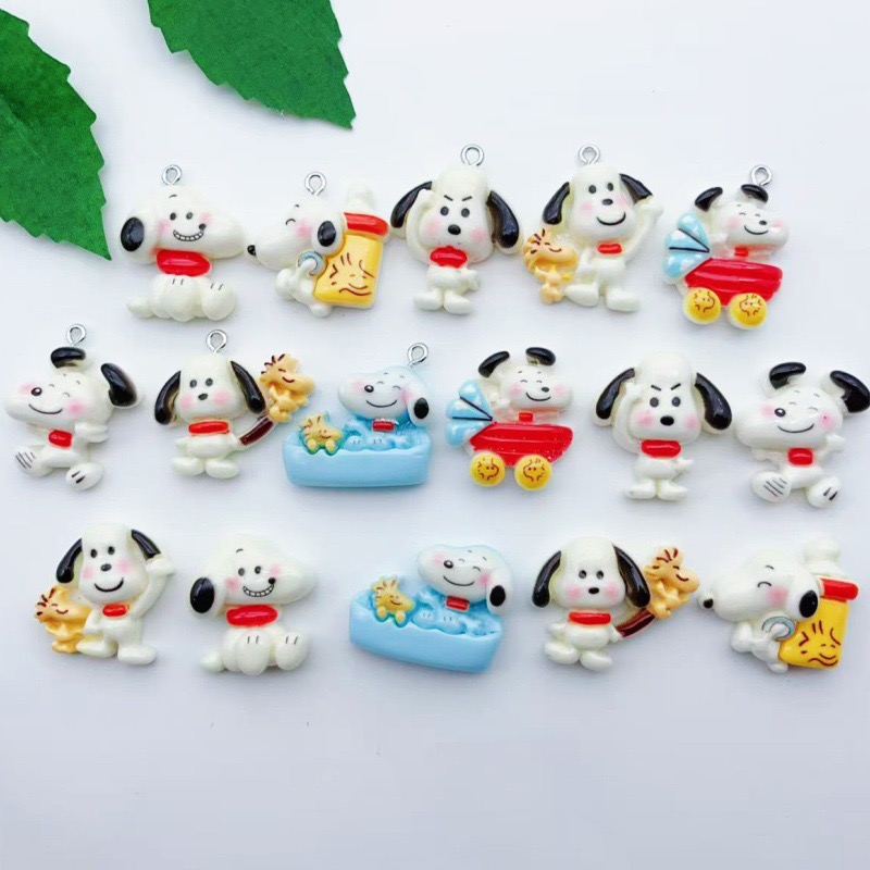 Jewelry Making Accessories - 12 Stück Cartoon-Hunde-Anhänger aus Kunstharz, DIY-Schmuckherstellung,
