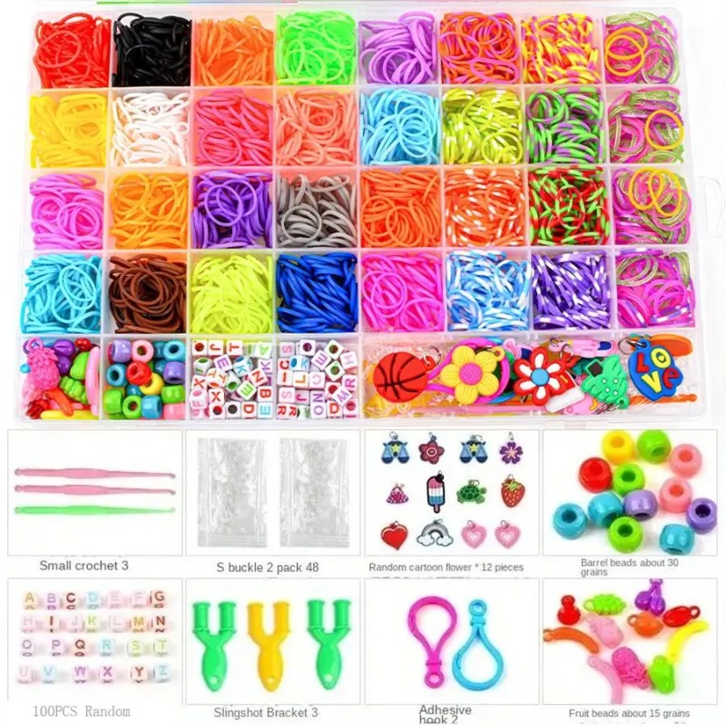 Jewelry Making Tutorials - 4300+ Stück 32-Farben-Set mit leuchtenden Gummibändern