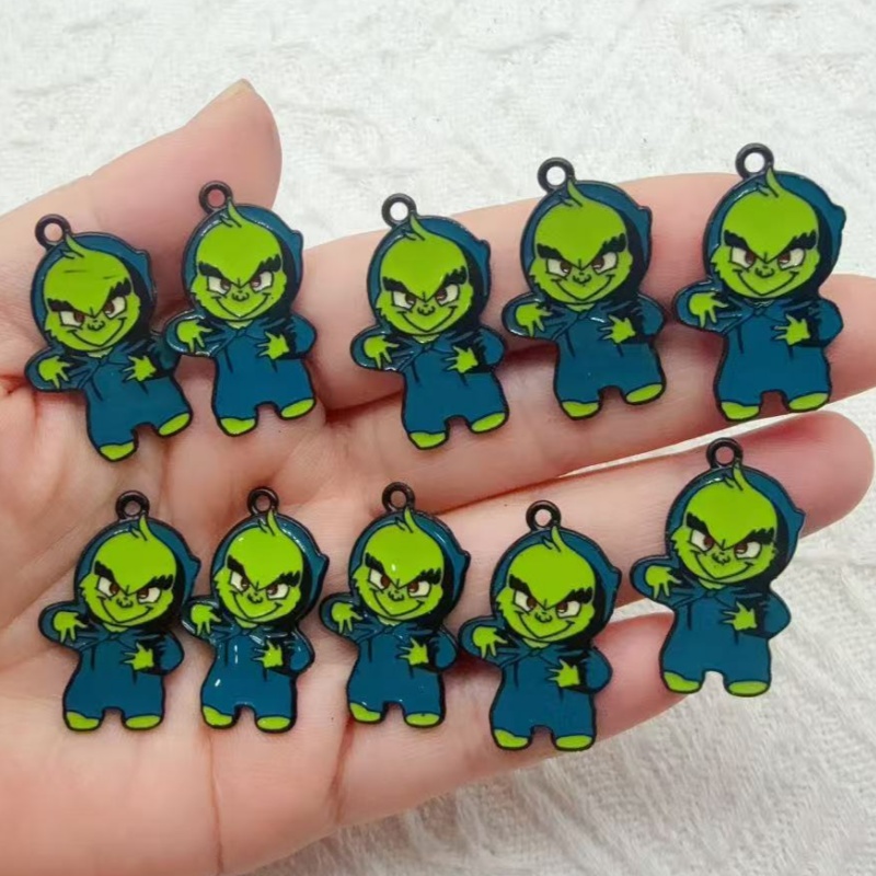 Jewelry Making Accessories - 10 Stück Legierungs-Anhänger mit Tropföl-Cartoon-Motiv für