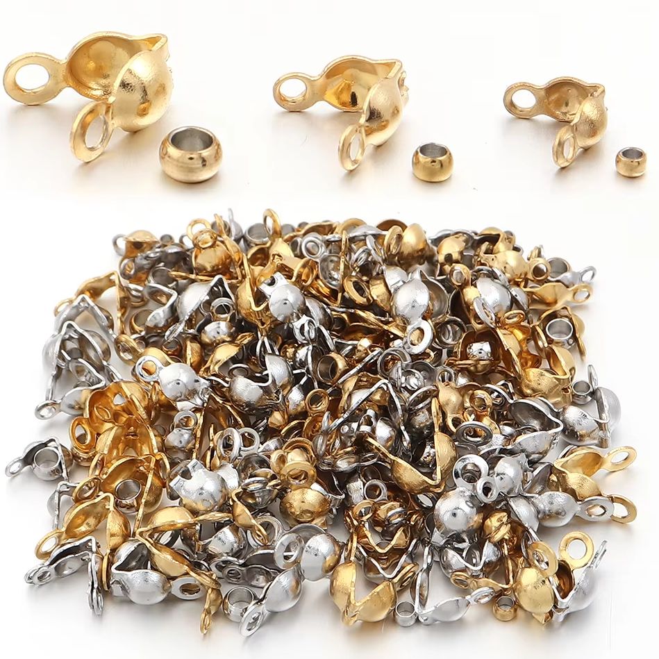 Jewelry Making Tutorials - 40-200 Stück Edelstahl-Verbinder Verschlüsse Crimp-Endperlen Schmuckset