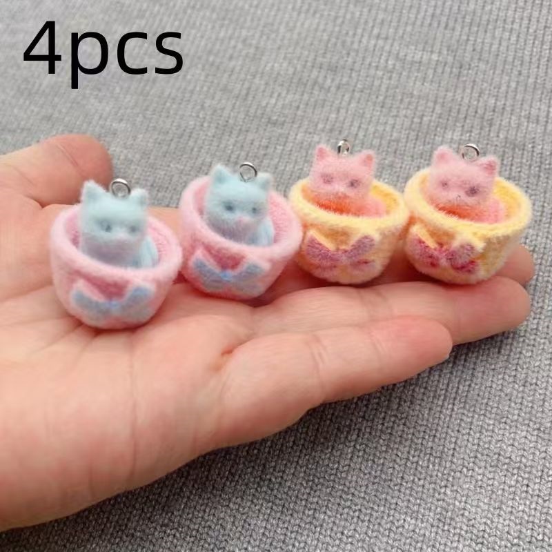 4 Stück 3D-Plüsch-Katzenanhäng – Jewelry Making Accessories Bewertung und Preis