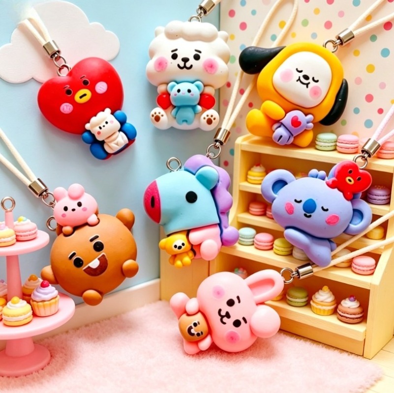 7 Stück BT21 Harz-Cartoon-Anhä – Jewelry Making Accessories Bewertung und Preis