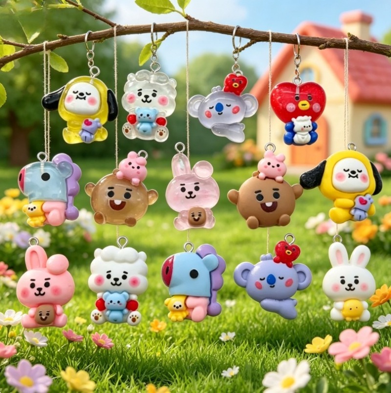 7 Stück BT21 Harz-Cartoon-Anhä – Jewelry Making Accessories Bewertung und Preis