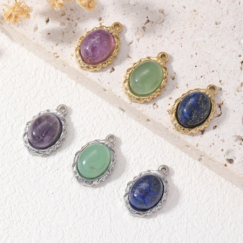 10 Stück ovale Naturstein-Anhä – Jewelry Making Michaels Bewertung und Preis