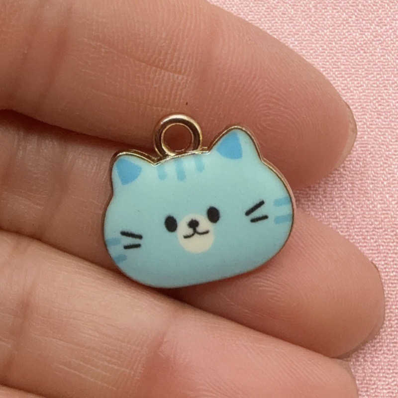 12 Stück bedruckte Katzenkopf- – Jewelry Making Accessories Bewertung und Preis